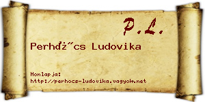 Perhócs Ludovika névjegykártya